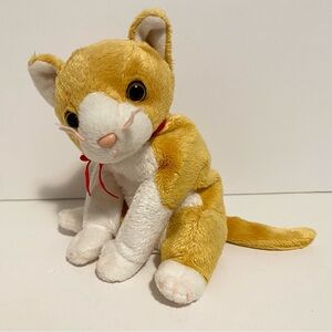 2003 TANGLES Orange & White Tabby Kitty CAT Ty Beanie Babies Baby Stuffed Animal